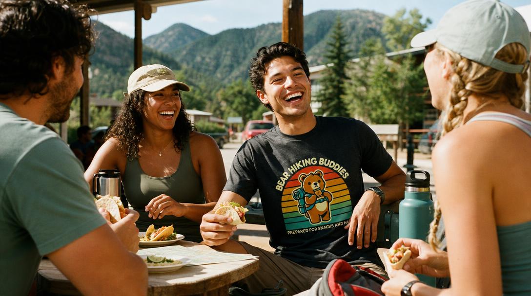 A backpack with essential day hike items packed at trailhead