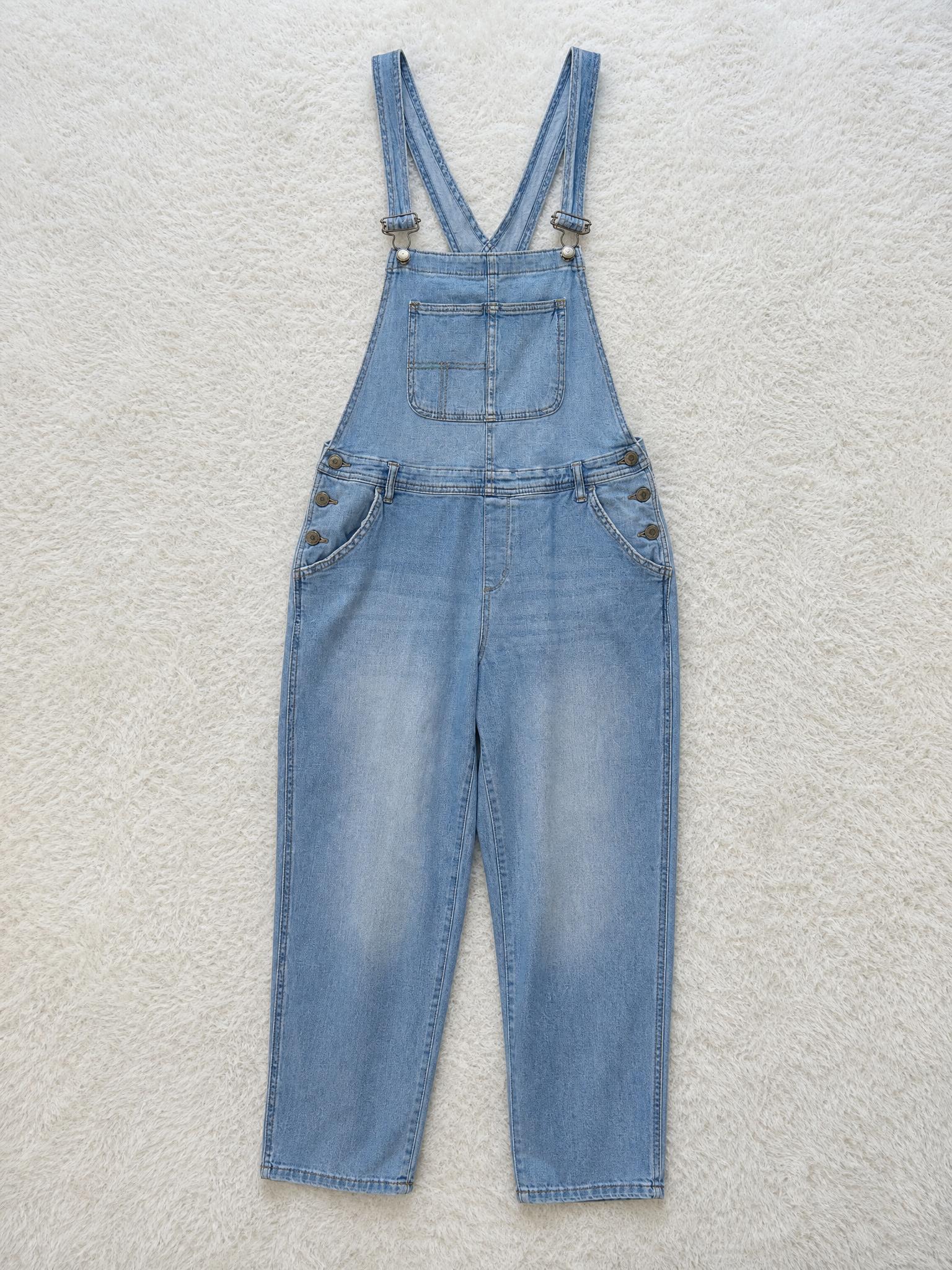 Light Blue Denim Dungarees with Bib Pocket – Very Good