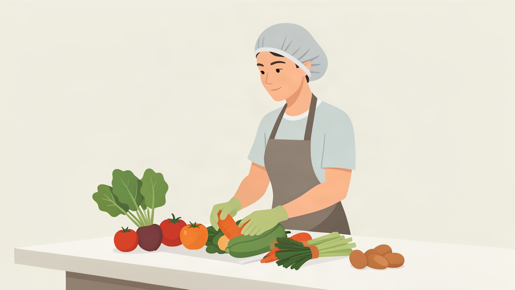 Ilustración de un manipulador de alimentos, imagen del curso de Ituzaingó en el Polideportivo La Torcaza