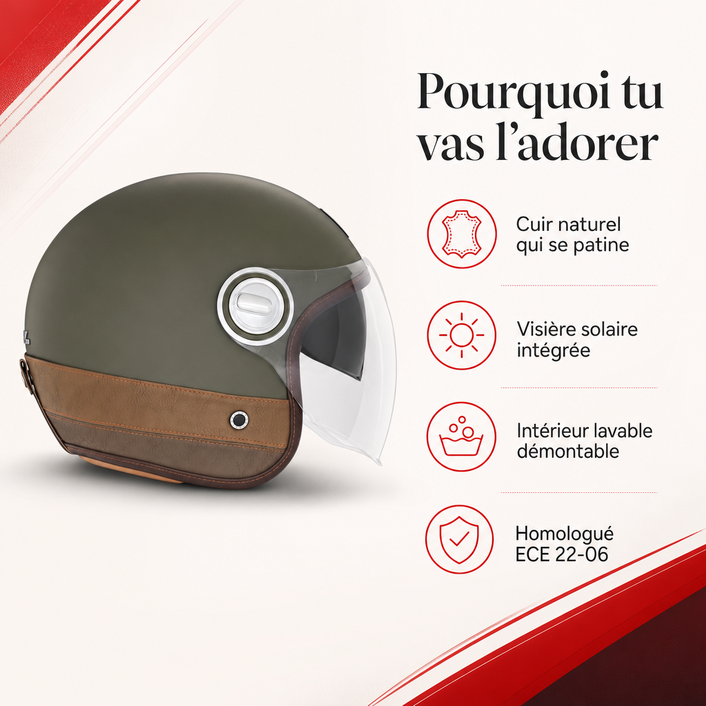 Un casque jet vintage qui s'assume