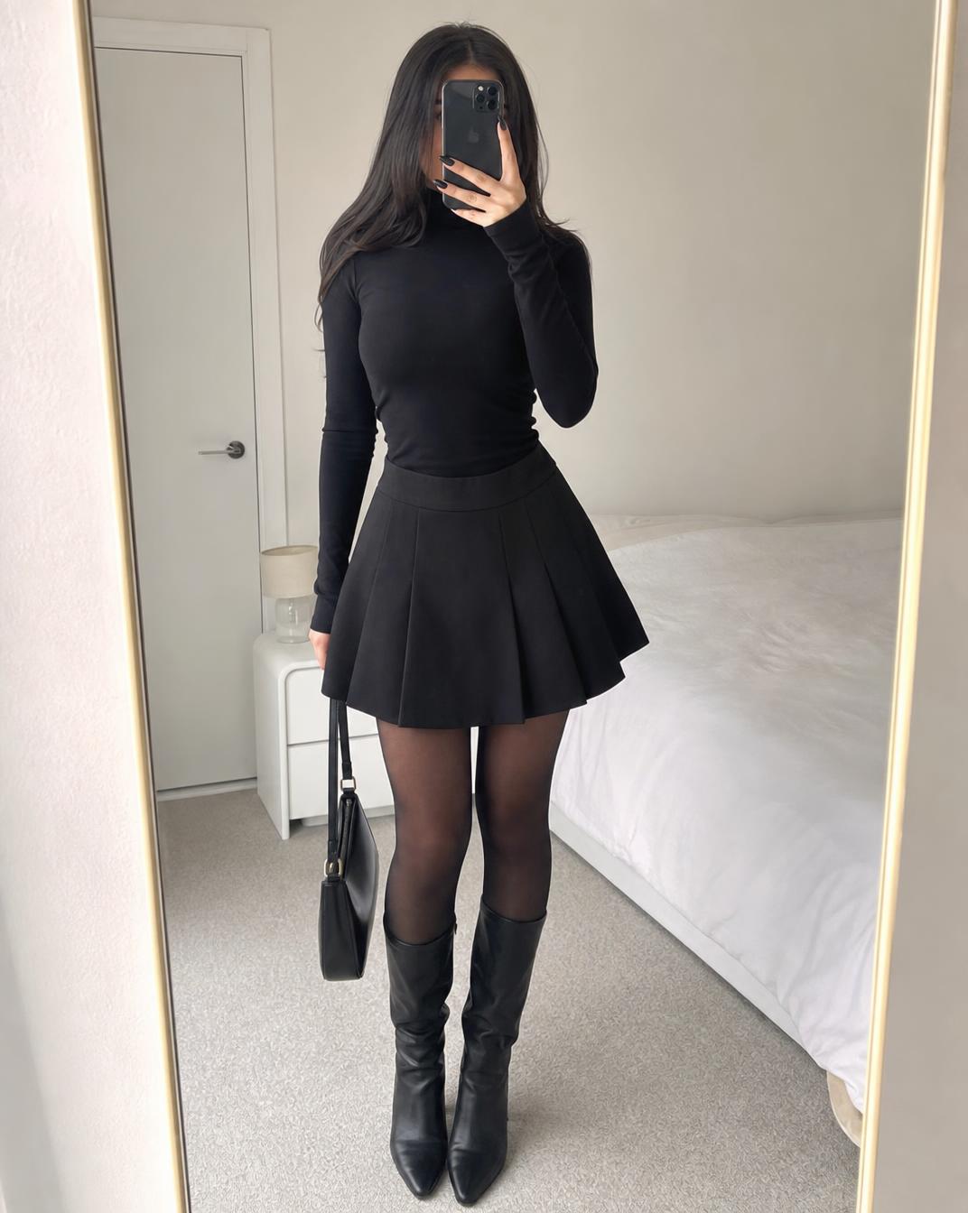 Black pleated skort high waisted tailored shorts Very good