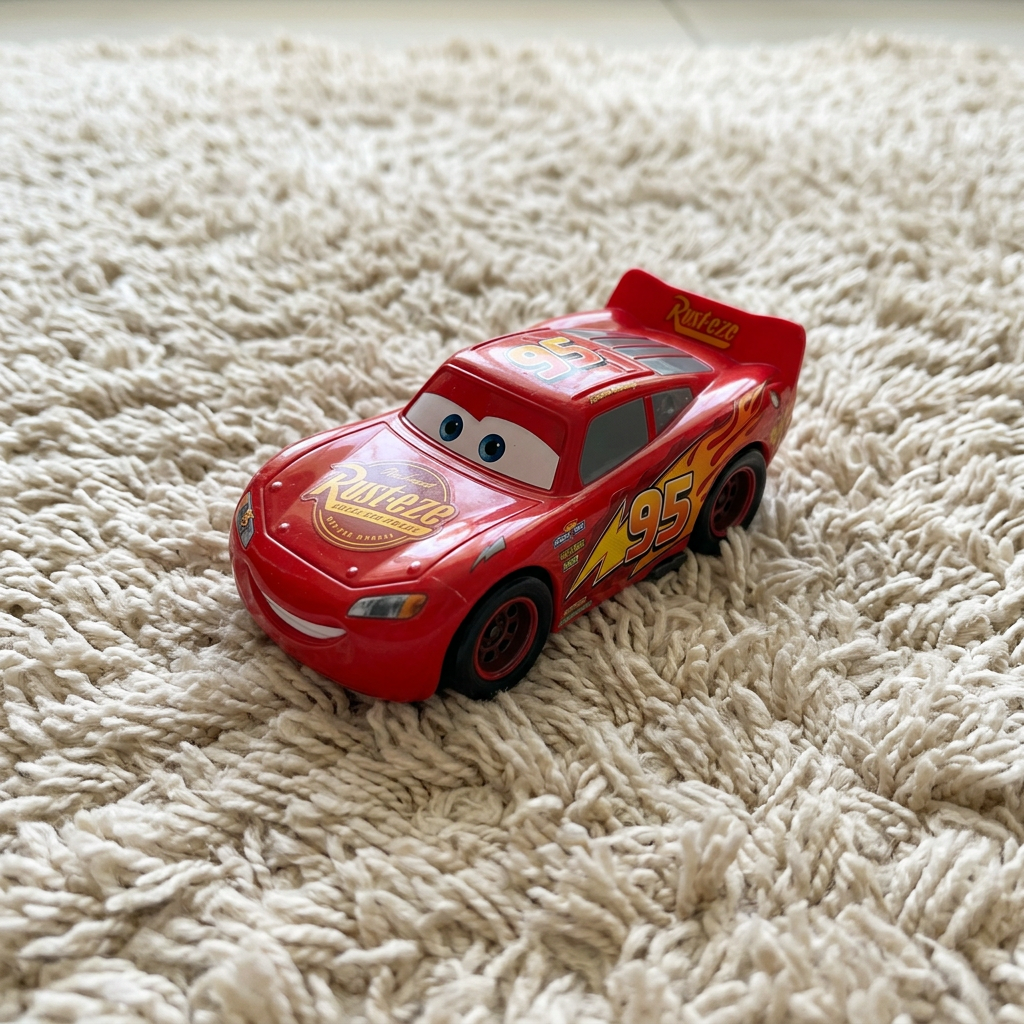 HOT Cars 3 Lightning McQueen Pull-Back Racer Toy - Good Condition