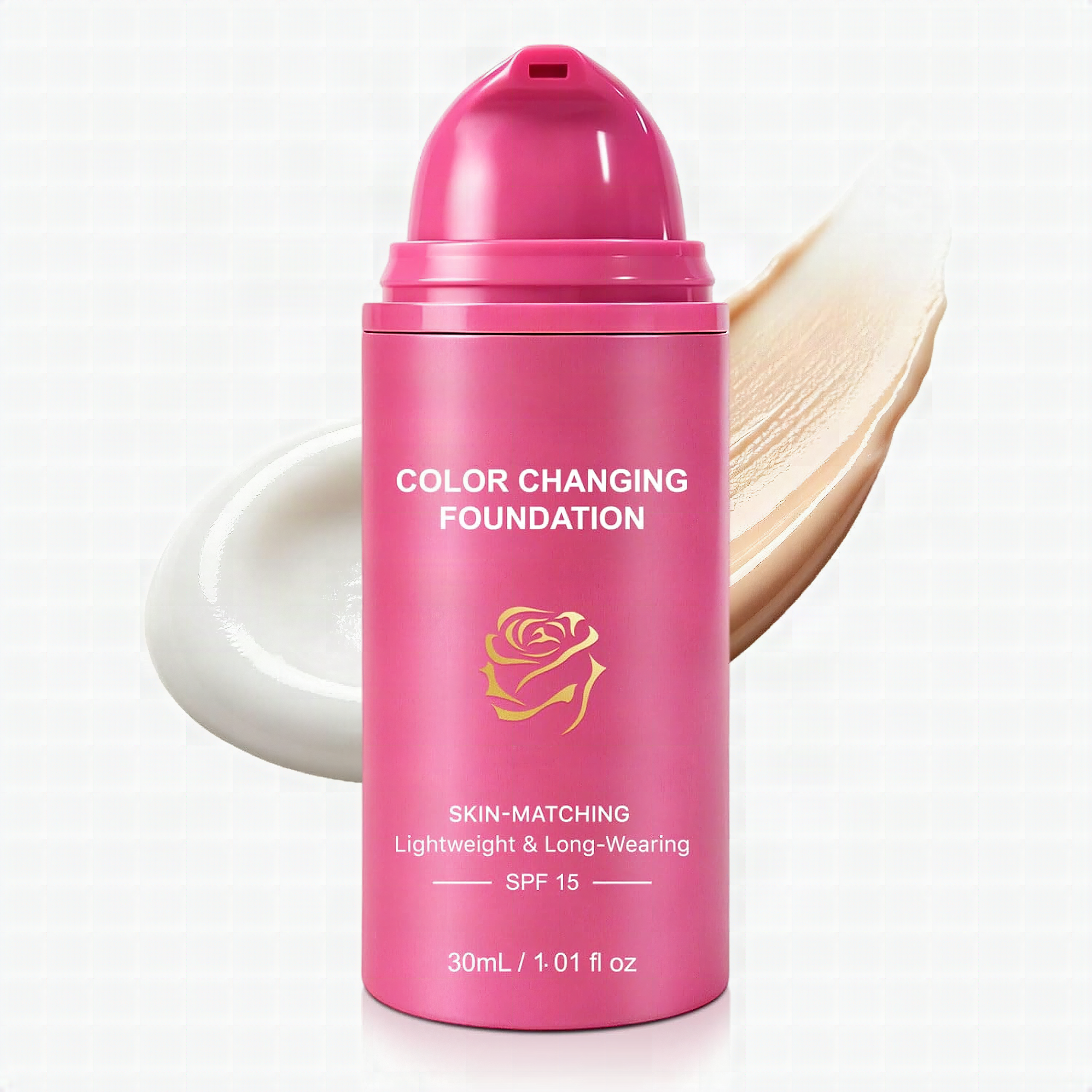 Color Changing Foundation, Color Changing Foundation for Mature Skin, Concealing Fine Lines and Wrinkles, Deep Hydration