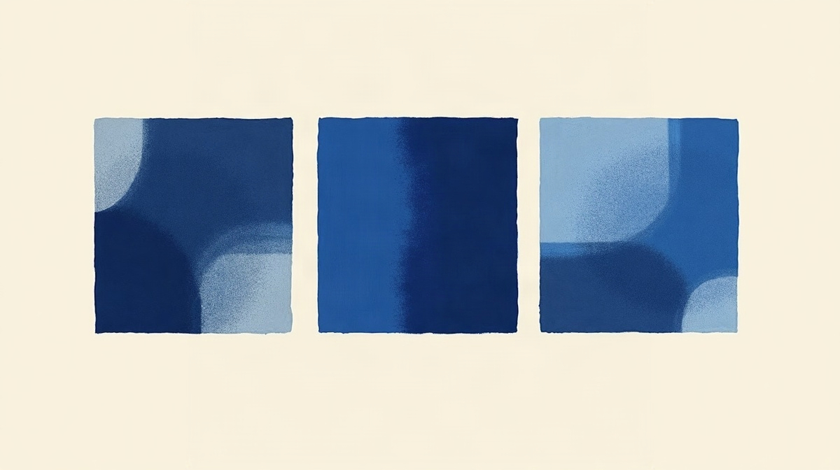 Illustration de trois panneaux géométriques comparés côte à côte