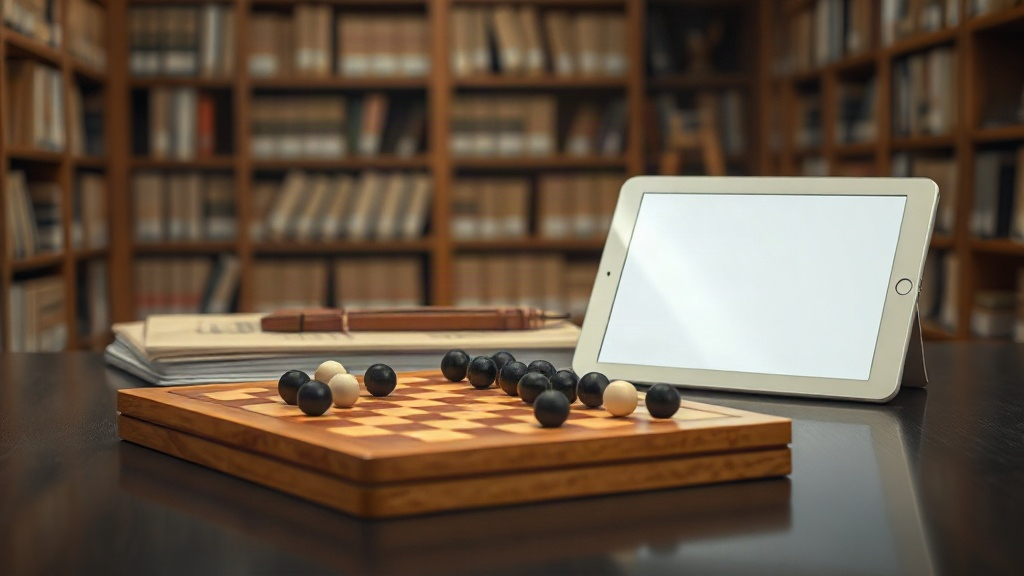 A thoughtful studio-style scene evoking Lee Sedol, AlphaGo, and a 10th-anniversary television program