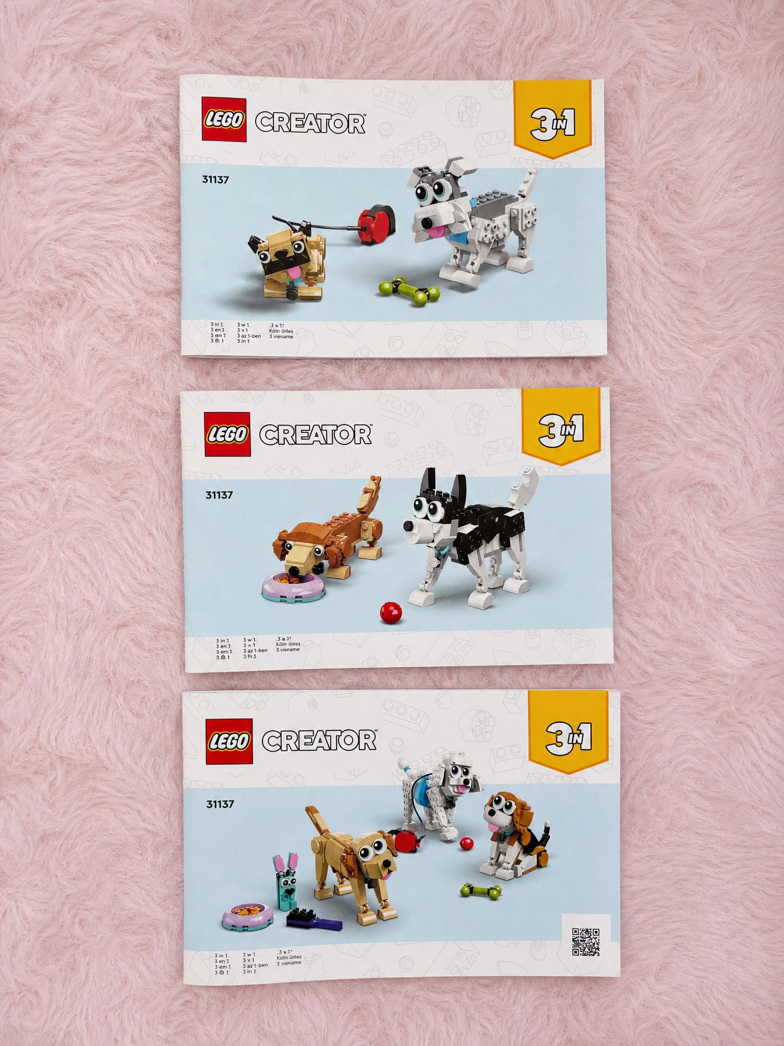 LEGO Creator 31137 3-in-1 Dog Instructions x3