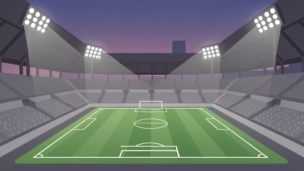 Estadio de fútbol iluminado, imagen ilustrativa del partido de Ituzaingó en la Primera B