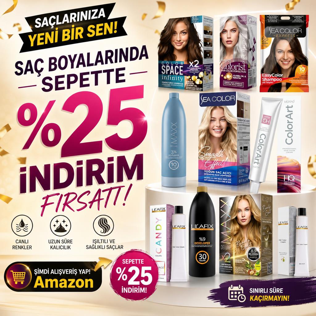 SAÇ BOYALARINDA SEPETTE %25 İNDİRİM FIRSATI!