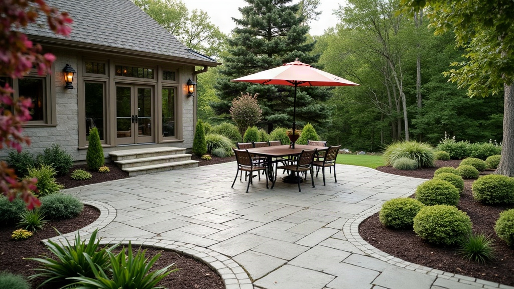 Finished paver patio hardscape