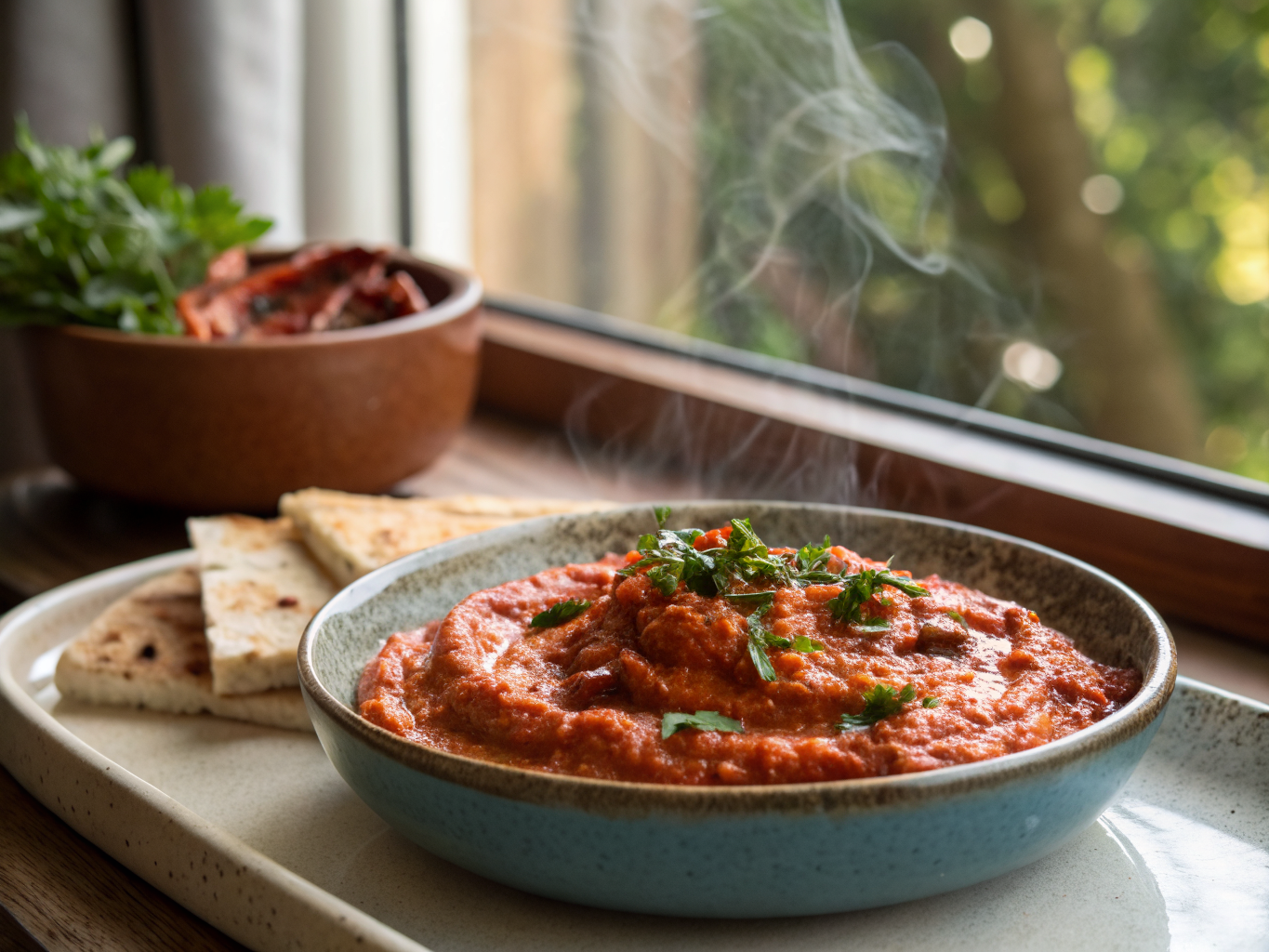 Mhamara Roasted Red Pepper & Walnut Dip with Pomegranate Molasses
