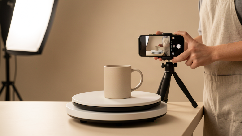 Tournage d'une vidéo produit en studio pour une boutique e-commerce