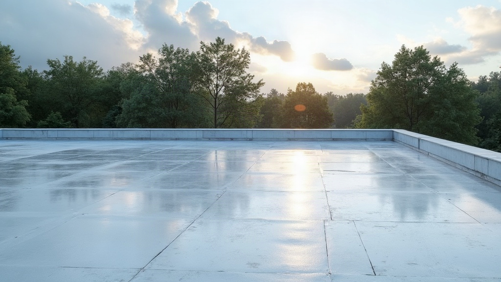 Completed flat low-slope roof system