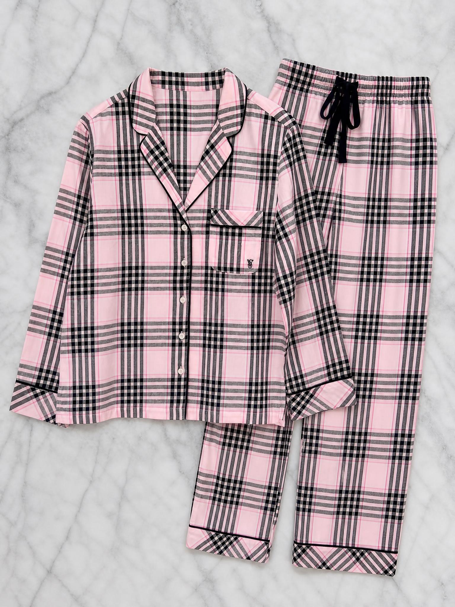 Victoria's Secret pink plaid two-piece pajama set S/P