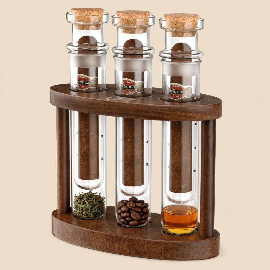 Glass Tubes, Wooden Stand, Zero Compromise