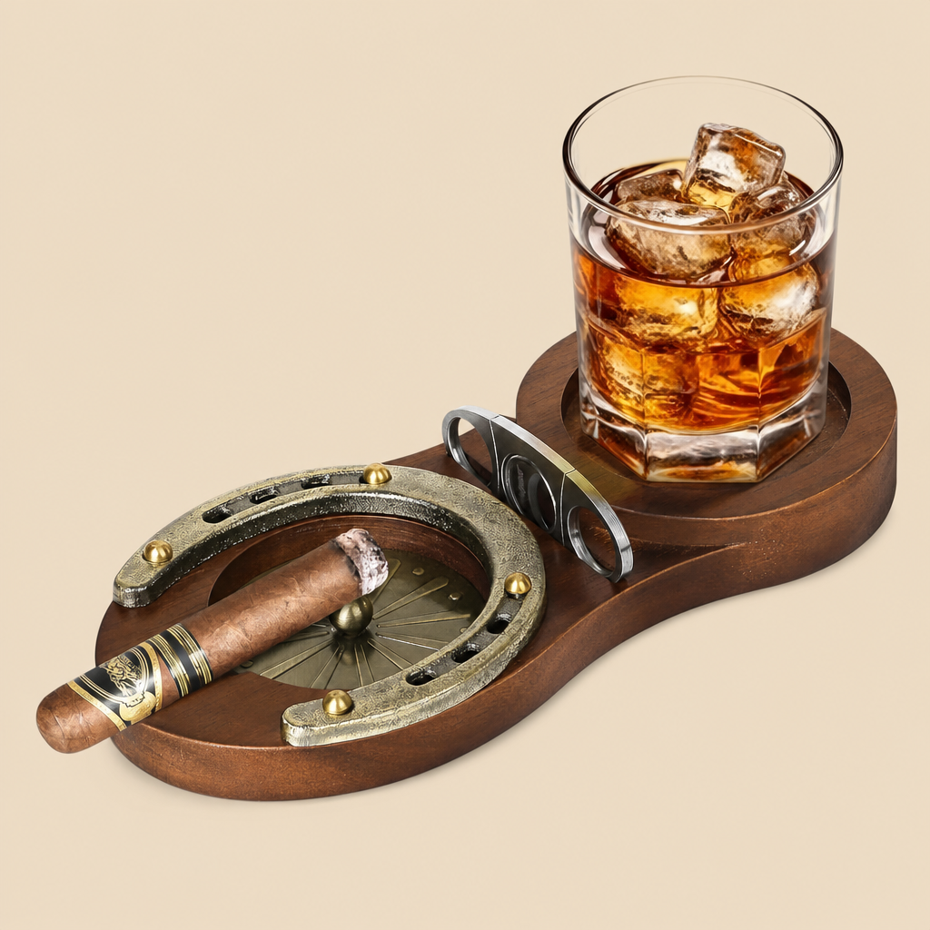 A cigar ashtray built as a complete set