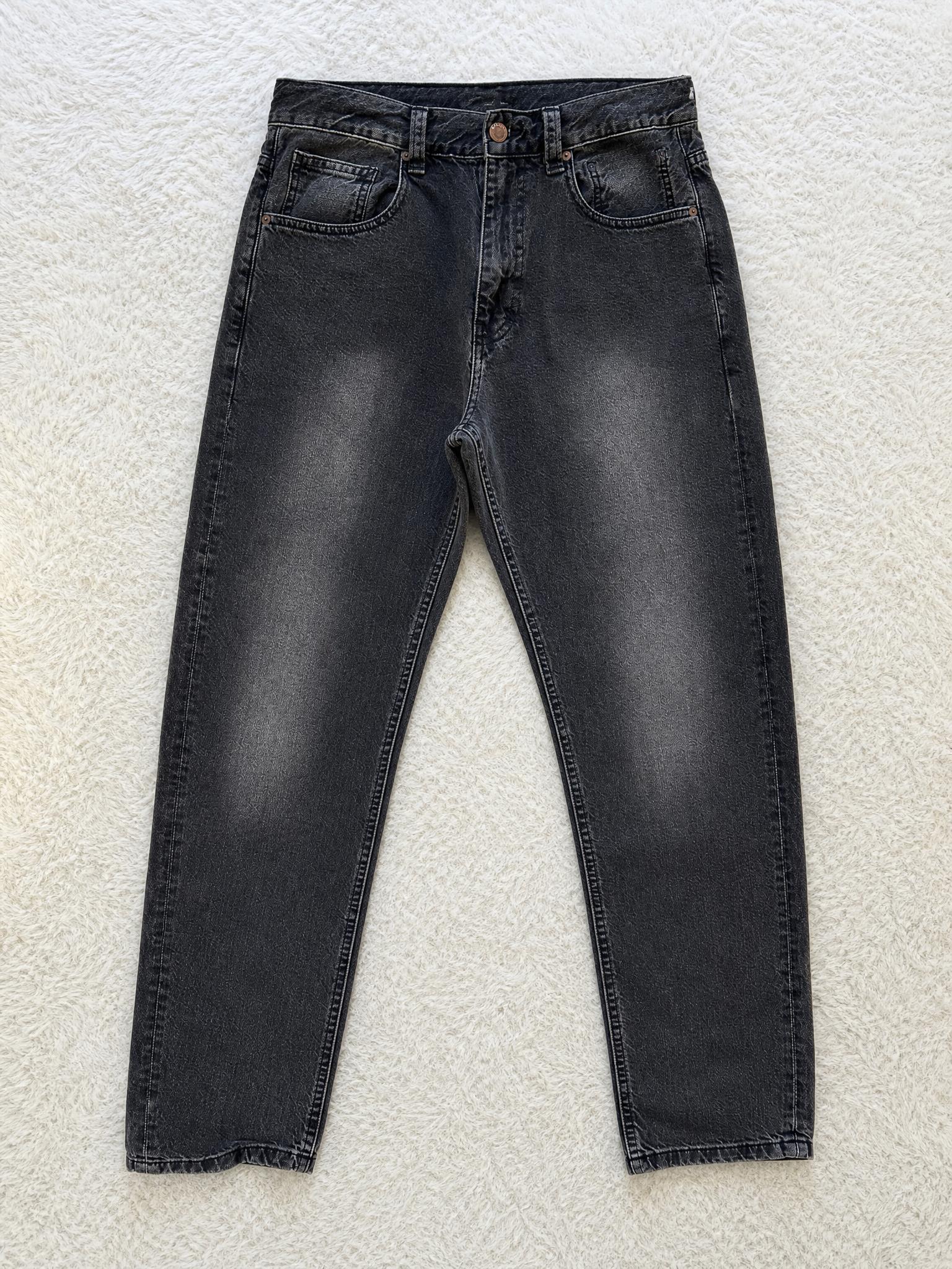 Zara Man Washed Black Slim Tapered Jeans EU 40 Very Good