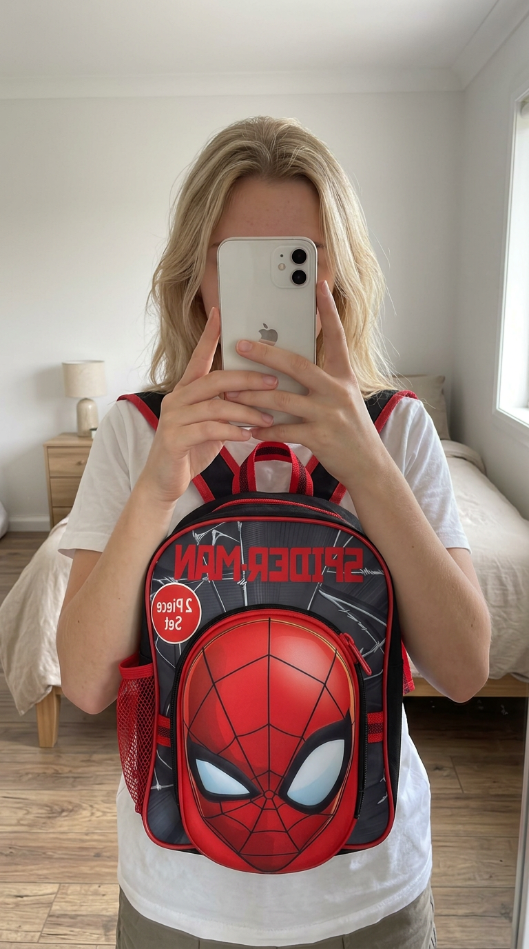 Spider-Man Kids 2-Piece Backpack Set with Web Print