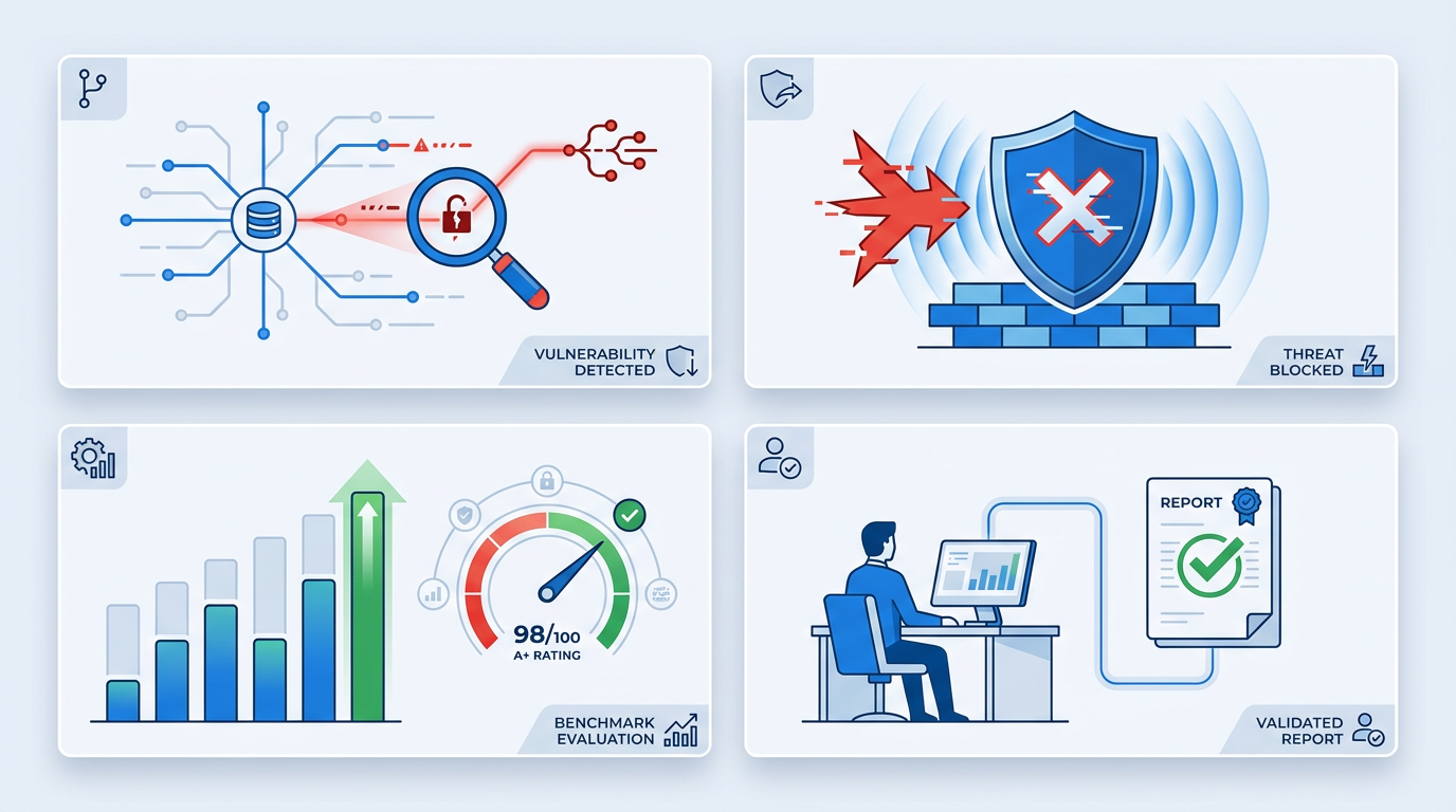 Gemini Flash Cyber illustration showing vulnerability detection and prompt injection filtering