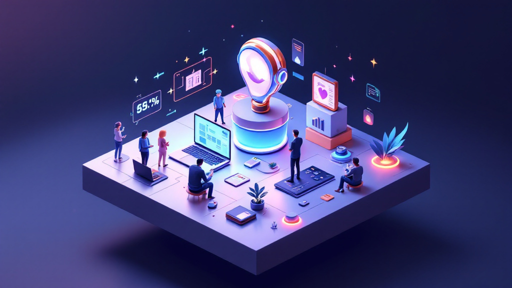 Small business owner troubleshooting AI sales automation tools with laptop and digital interface