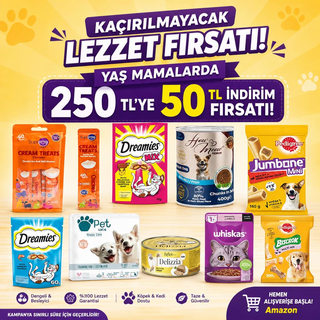YAŞ MAMALARDA 250 TL'YE 50 TL İNDİRİM FIRSATI!