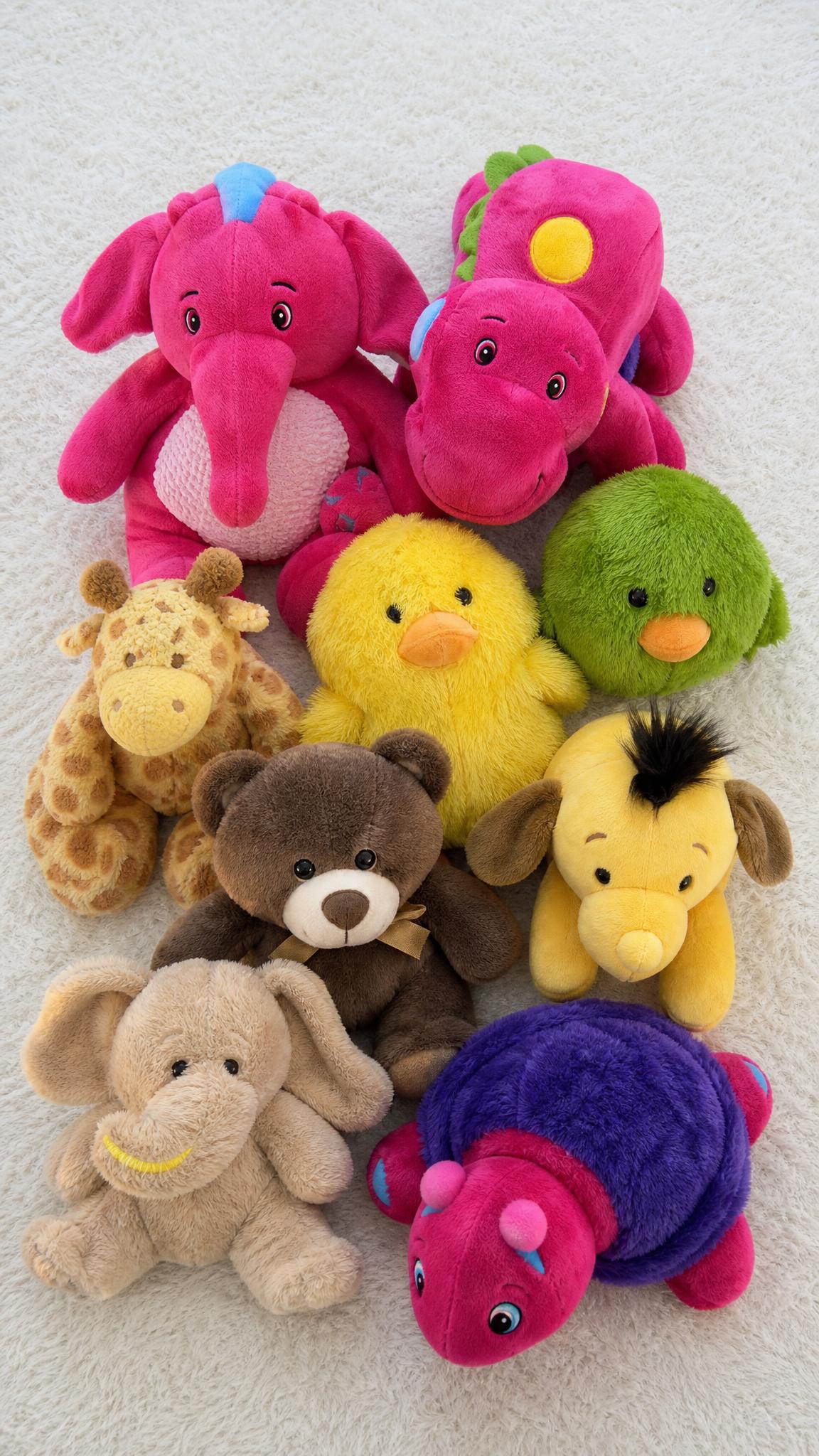 Assorted Plush Animal Soft Toys Bundle – Multicolour