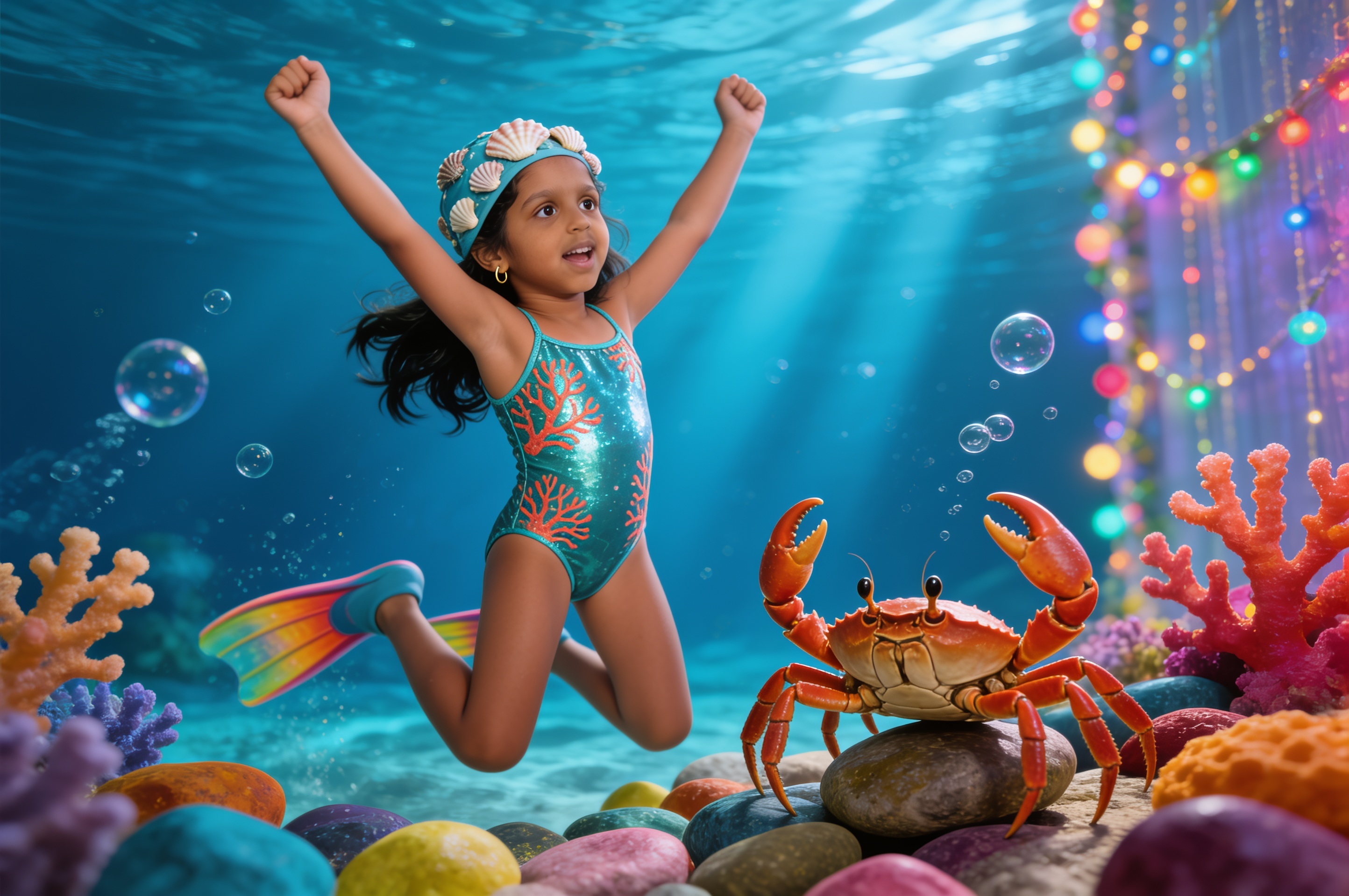 Aahana and the Deep Sea Festival of Lights — illustration for page 3