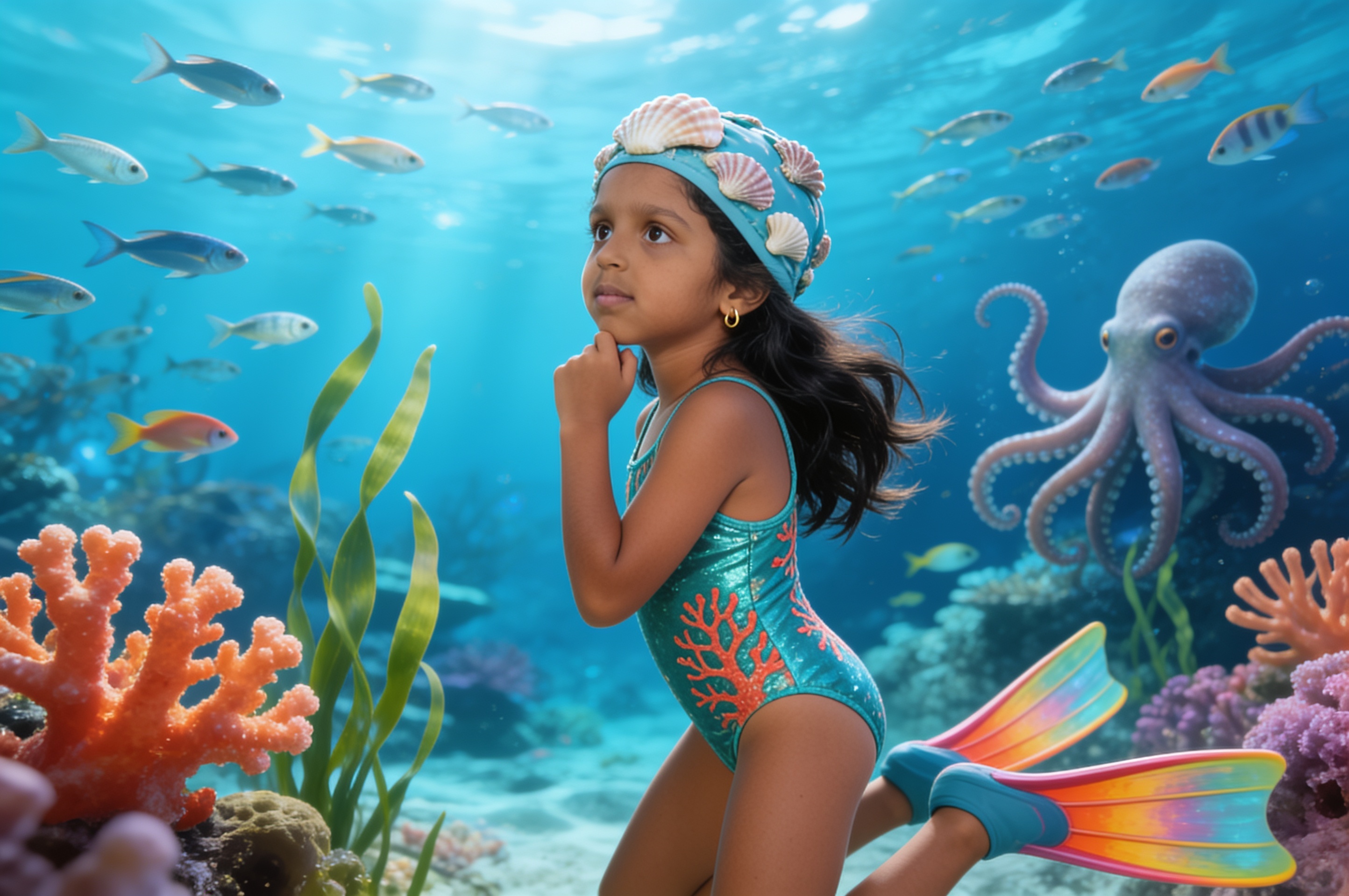 Aahana and the Deep Sea Festival of Lights — illustration for page 2