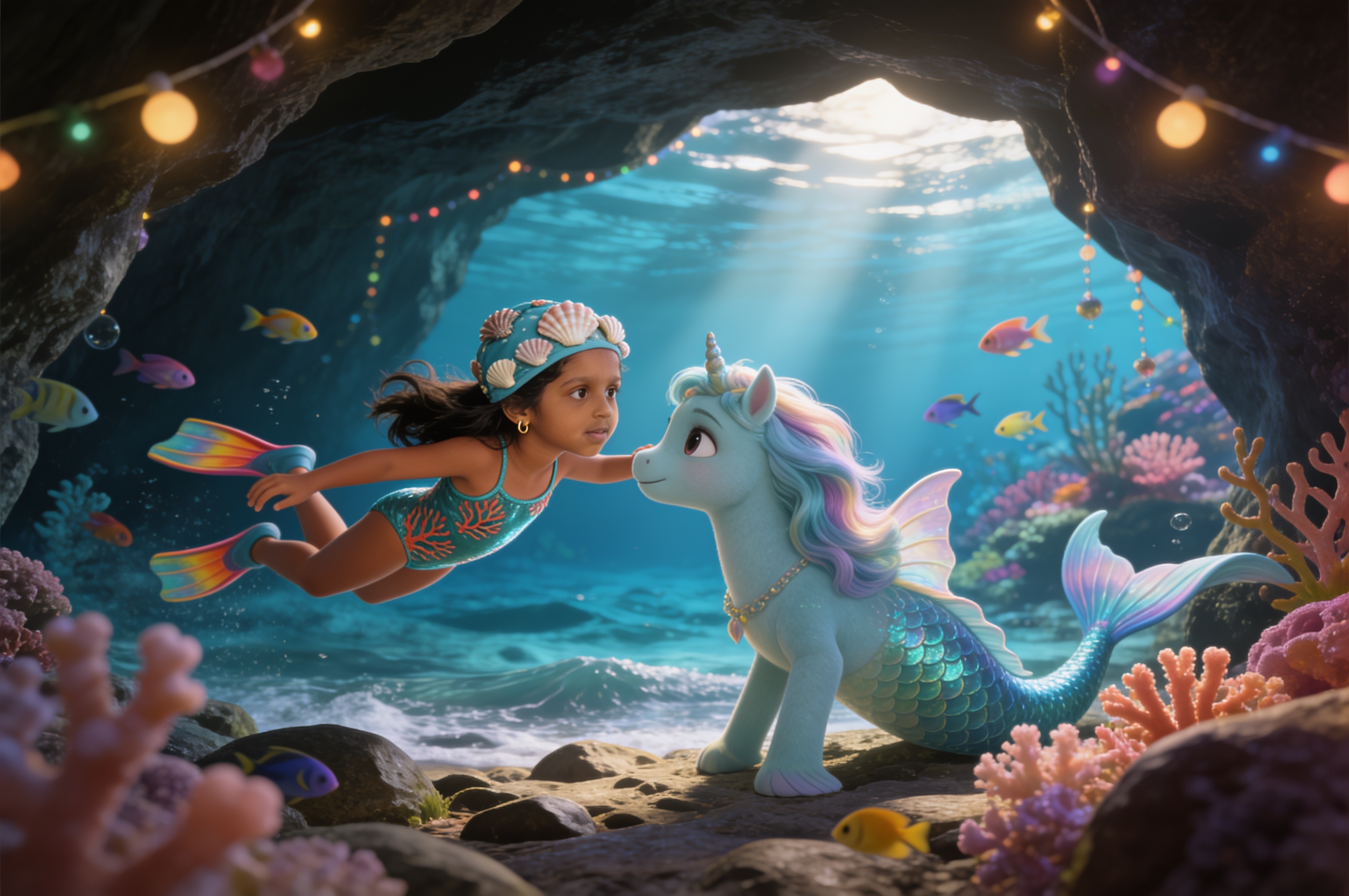 Aahana and the Deep Sea Festival of Lights — illustration for page 6
