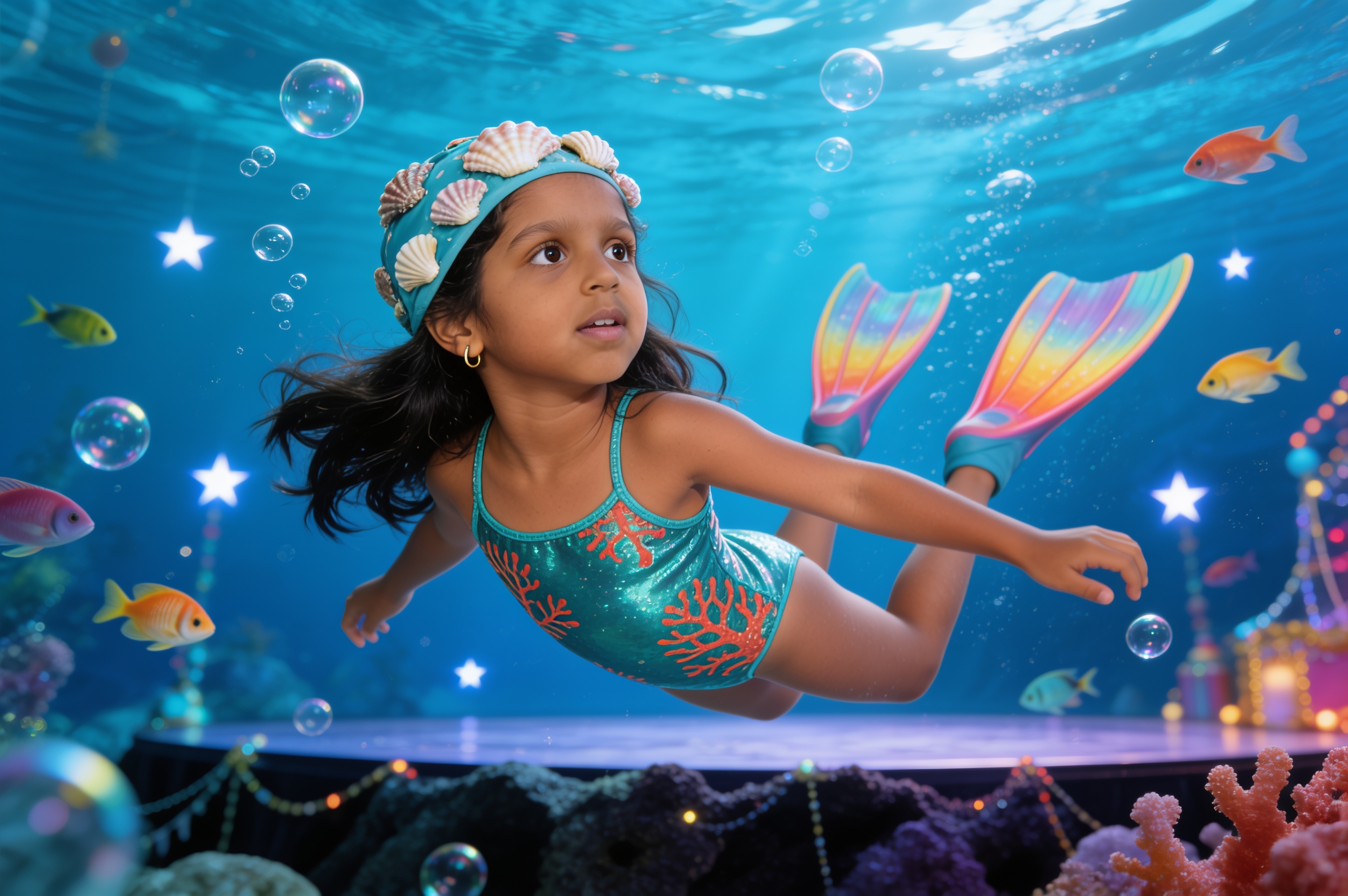 Aahana and the Deep Sea Festival of Lights — illustration for page 1