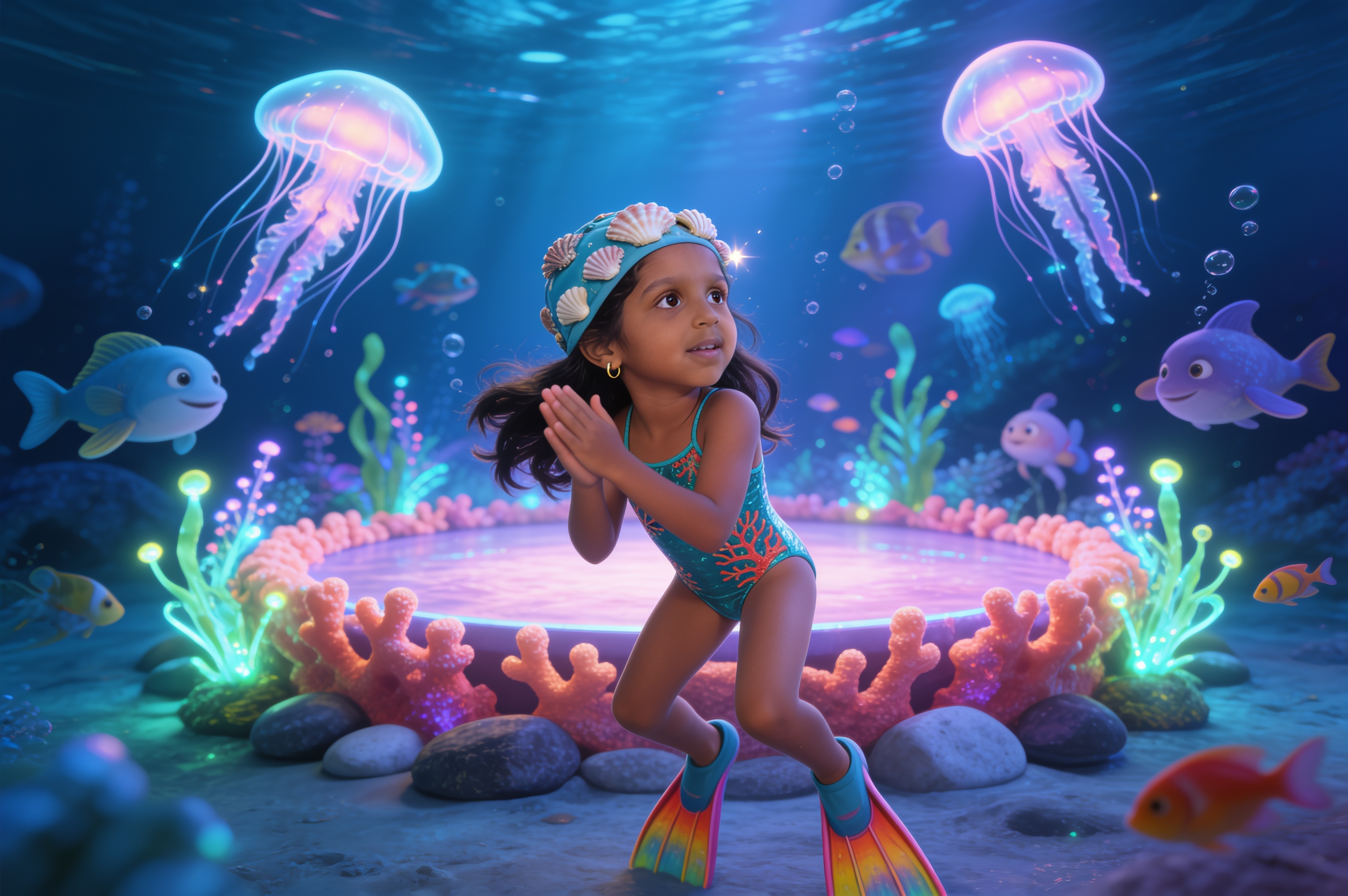 Aahana and the Deep Sea Festival of Lights — illustration for page 5