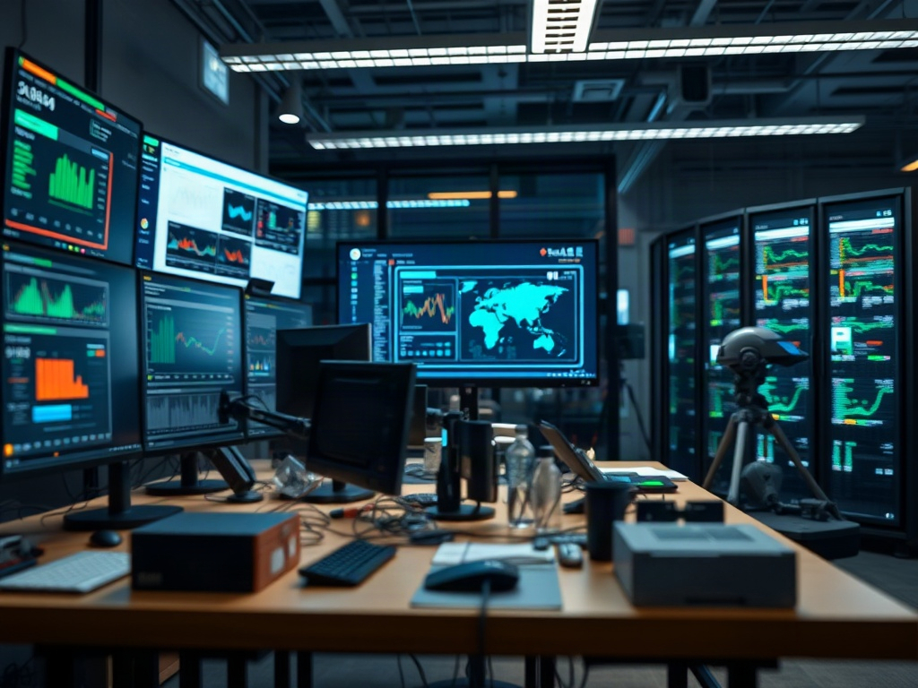 Illustration of AI financial modeling with GenAI vendor risk vulnerability highlighting cybersecurity concerns