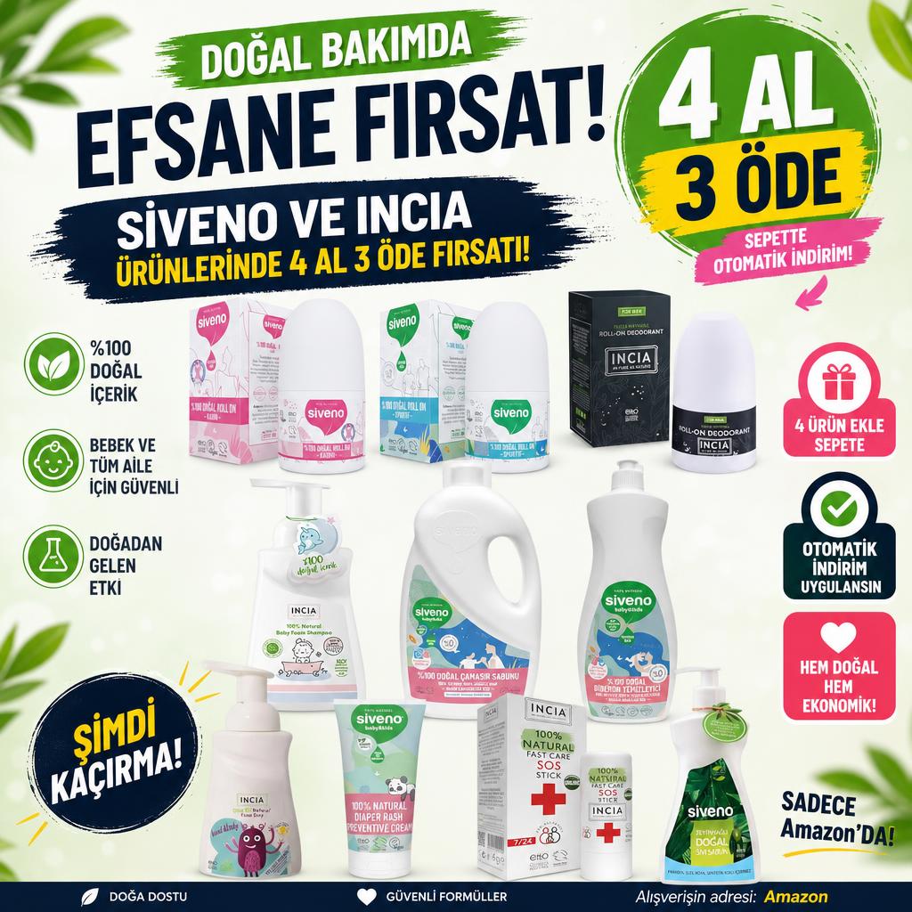 SİVENO VE INCIA ÜRÜNLERİNDE 4 AL 3 ÖDE FIRSATI!