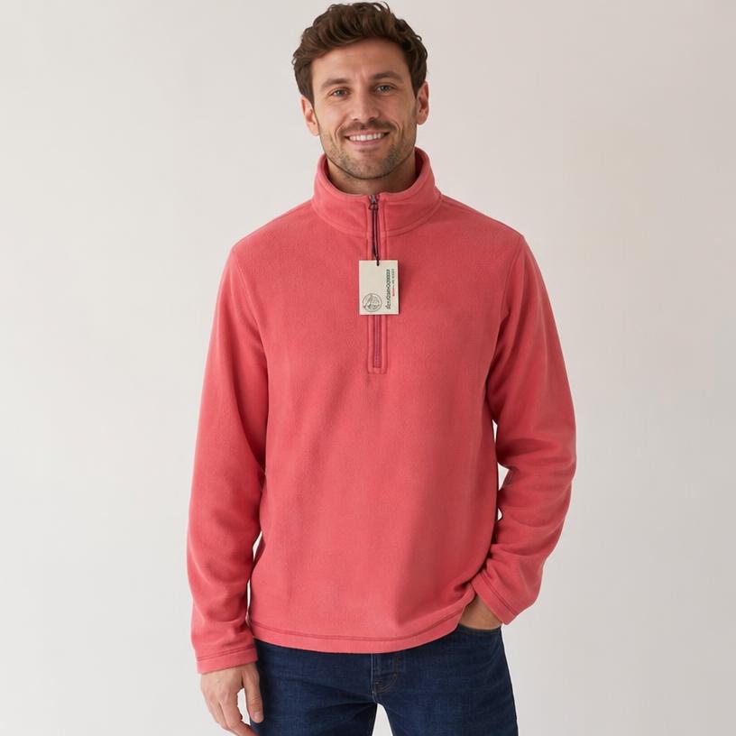 Dusty pink quarter-zip activewear pullover with high neck - new