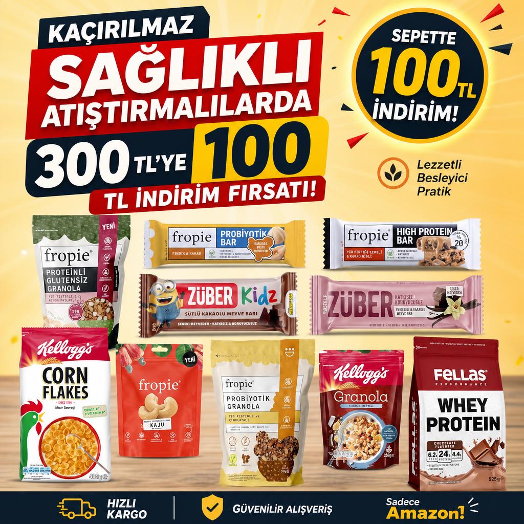 SAĞLIKLI ATIŞTIRMALILARDA 300 TL'YE 100 TL İNDİRİM FIRSATI!