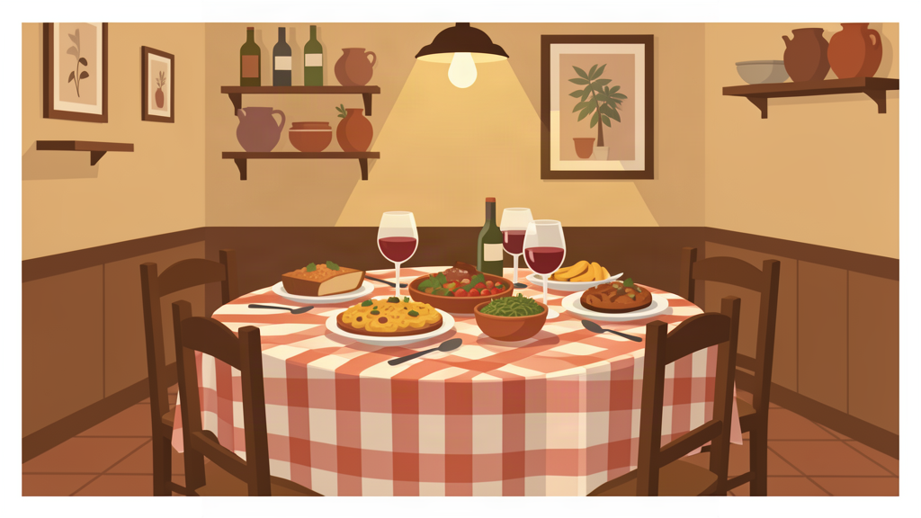 Ilustración de un bodegón tradicional, representación del bodegón destacado en Ituzaingó