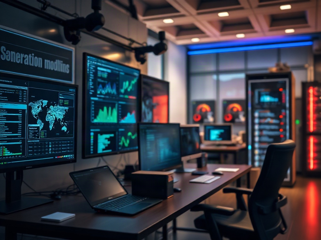 Illustration of generative AI transforming risk management and compliance in financial modeling.
