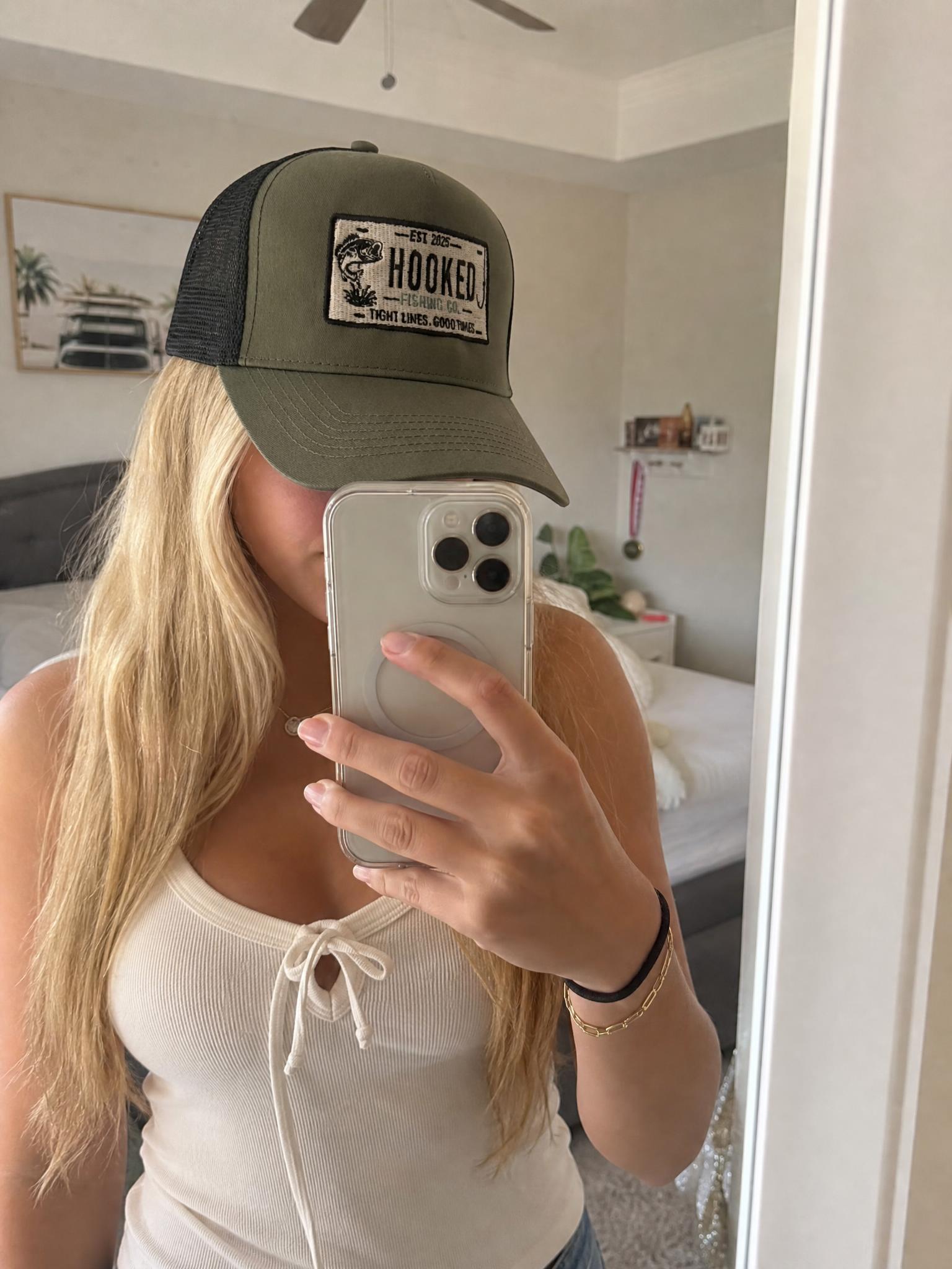 Hooked Fishing Co. Olive Green Trucker Cap