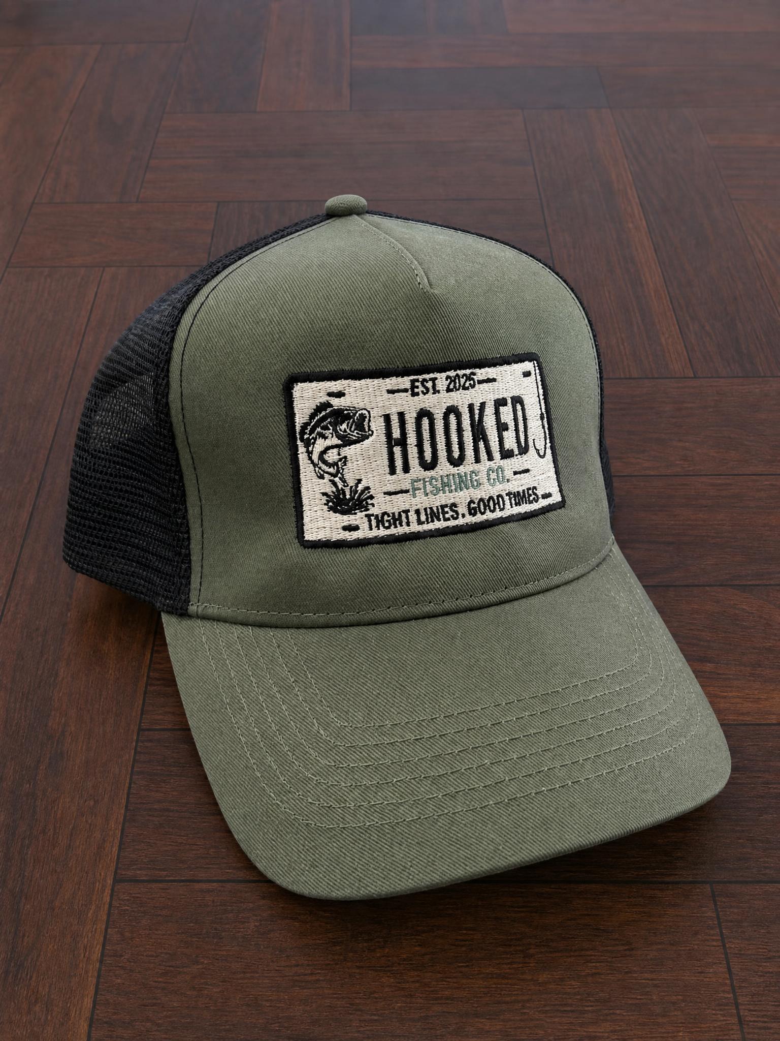 Hooked Fishing Co. Olive Green Trucker Cap – Very Good