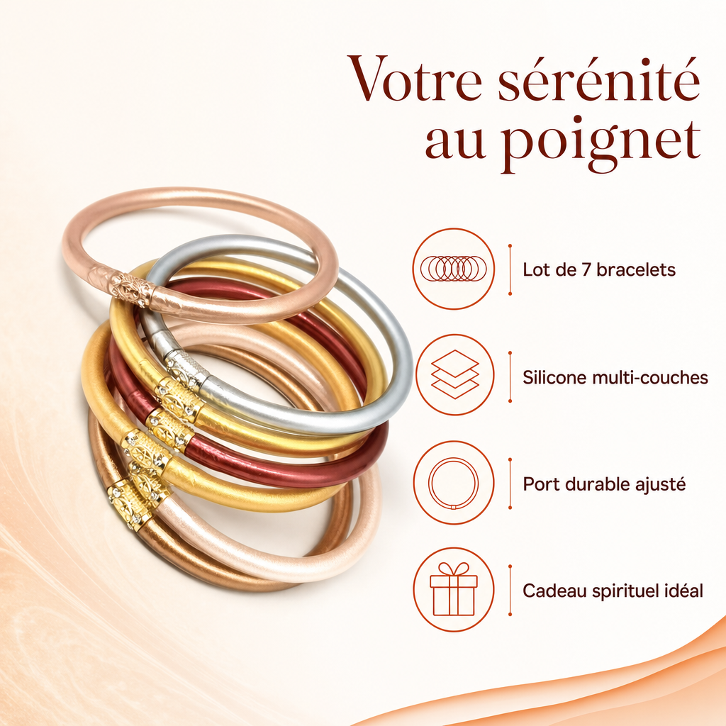 Sept bracelets, un rappel quotidien de sérénité