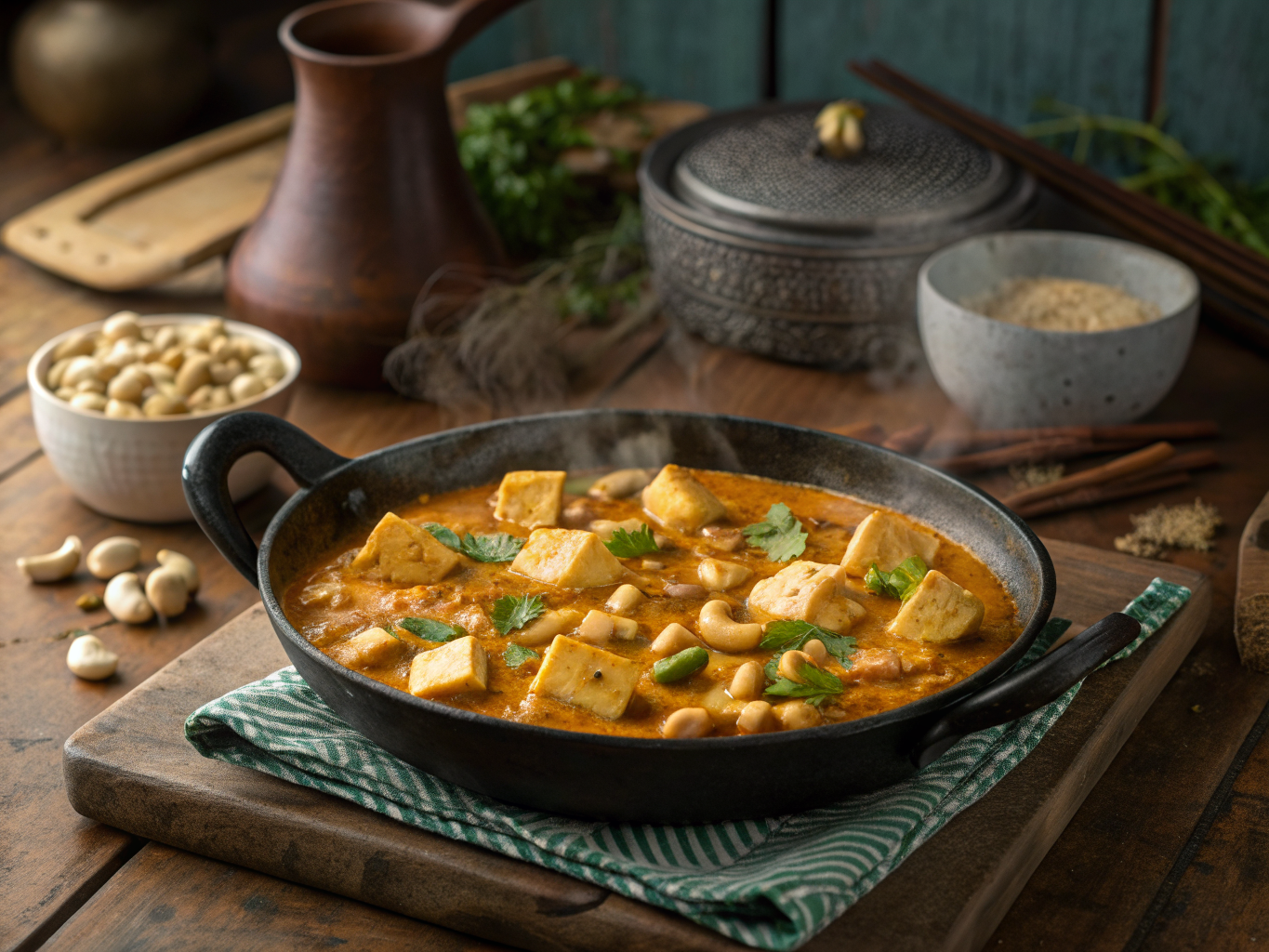 Paneer Butter Masala with Cashew and Fenugreek