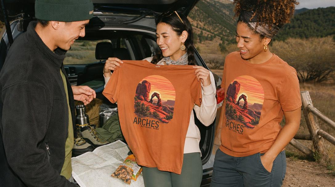 High-quality fabric and print on national park tees