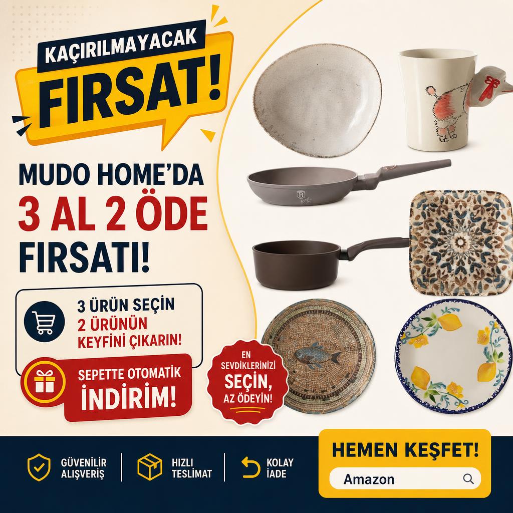 MUDO HOME'DA 3 AL 2 ÖDE FIRSATI!