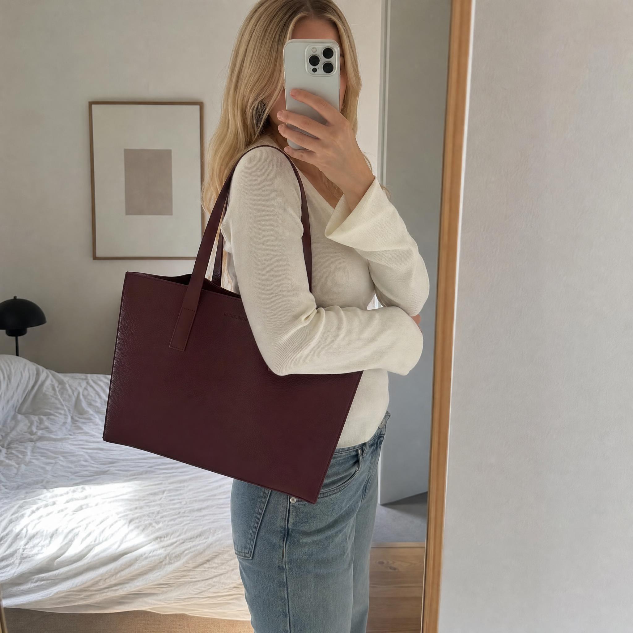 Rachel Zoe burgundy structured tote bag - very good condition
