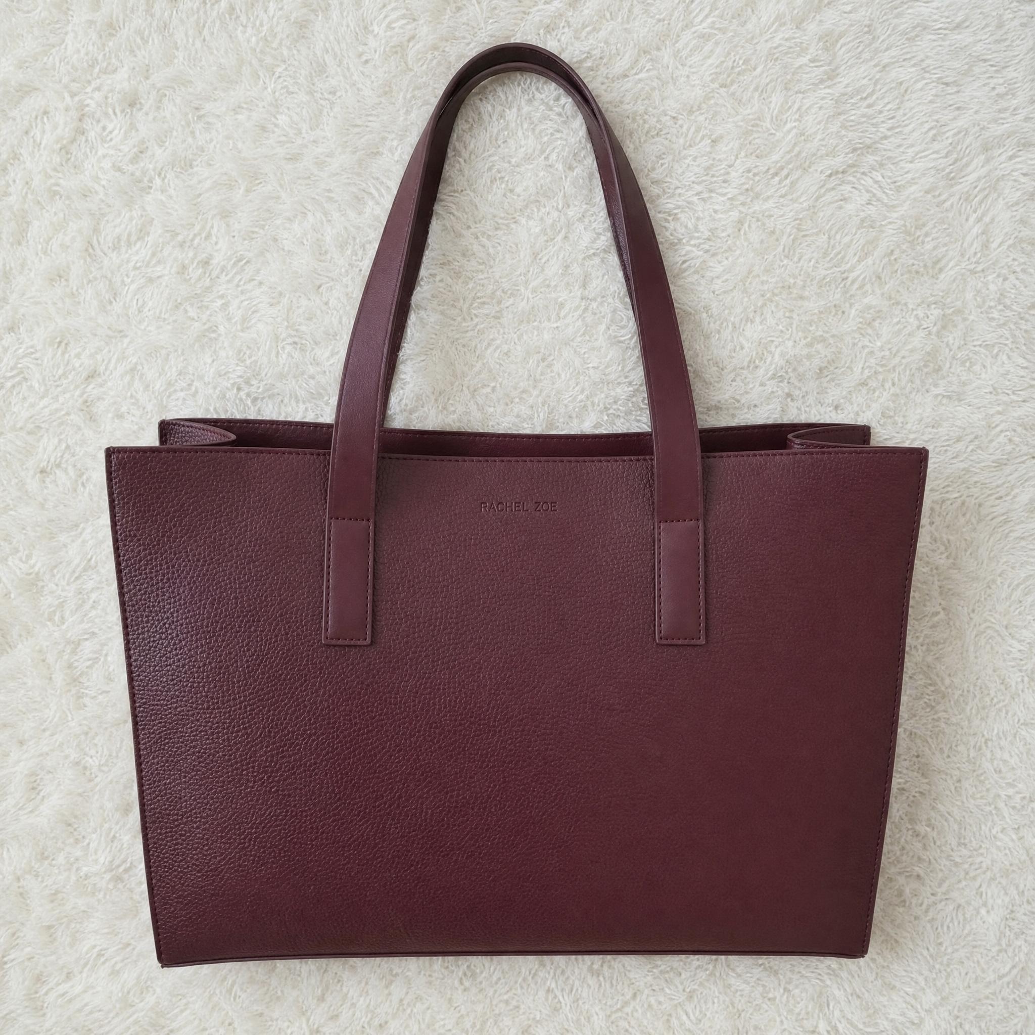 Rachel Zoe Structured Burgundy Tote Bag