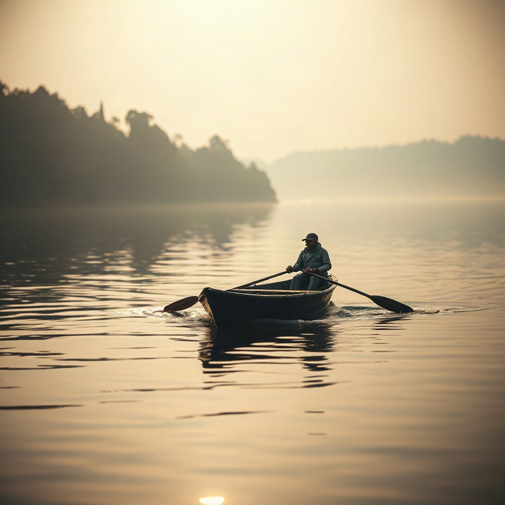 The small boat rowing you slowly home
