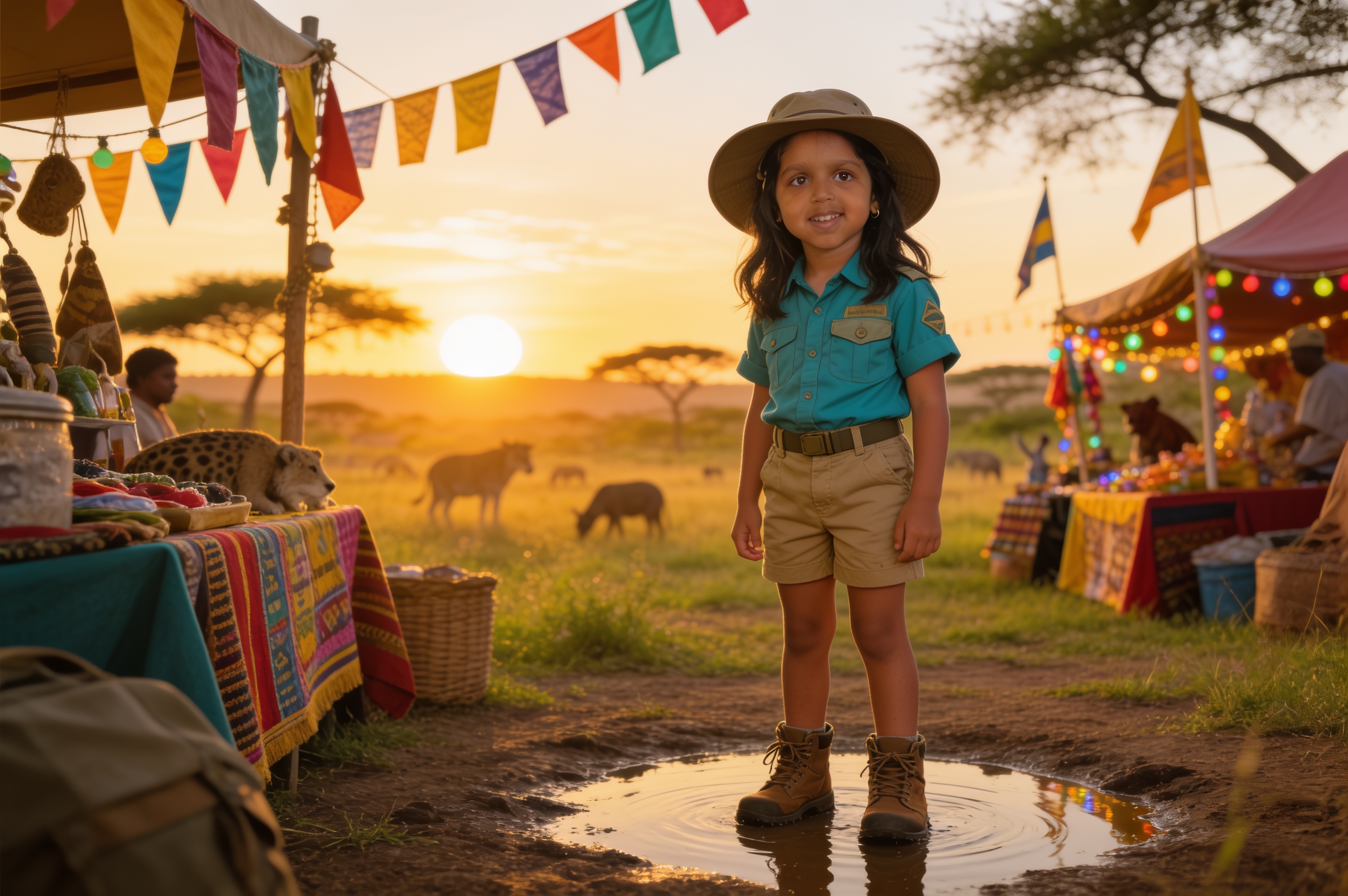 Aahana's Safari Festival — illustration for page 1