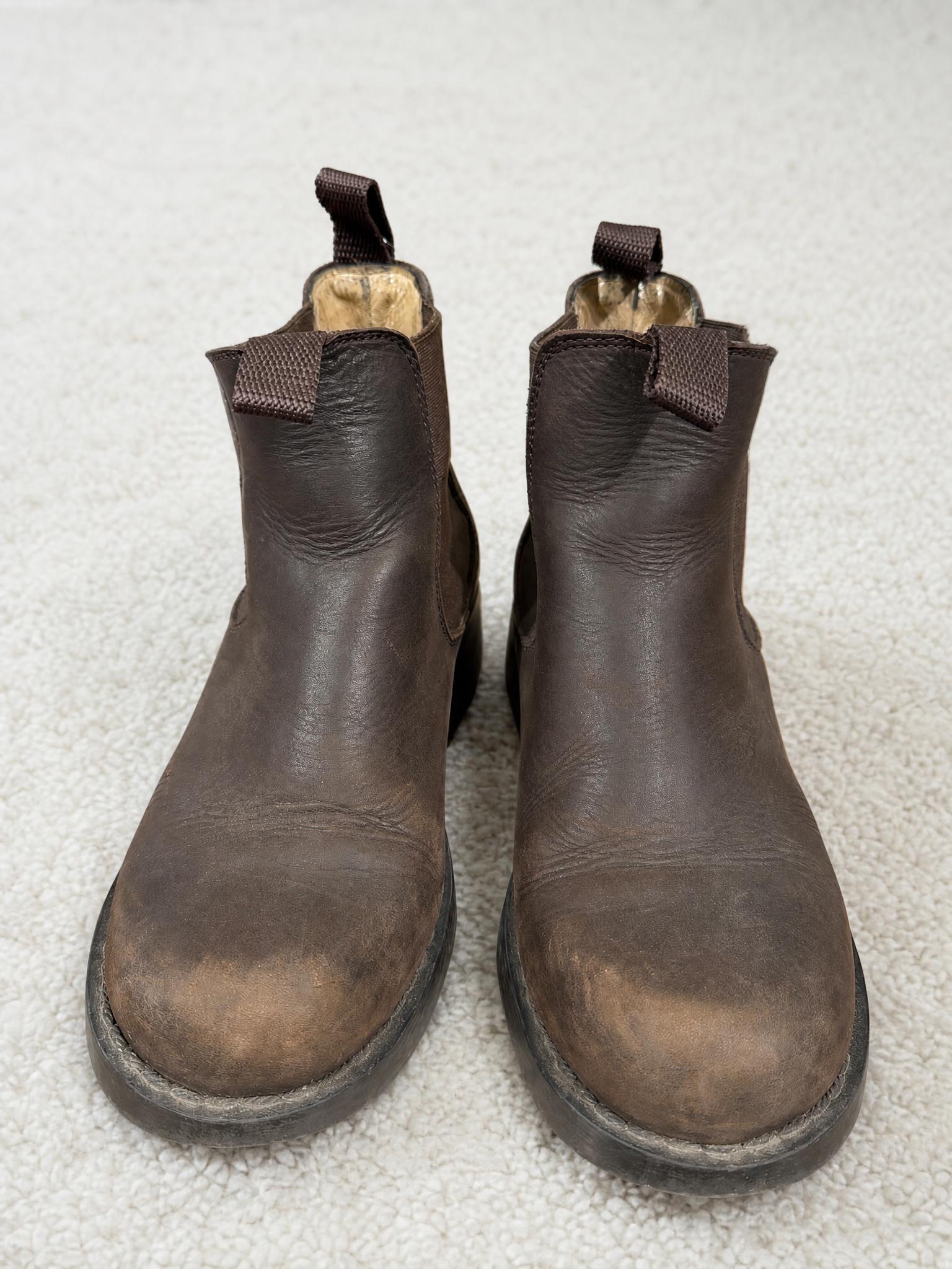 Brown Leather Chelsea Ankle Boots – Pull Tabs – Good Condition