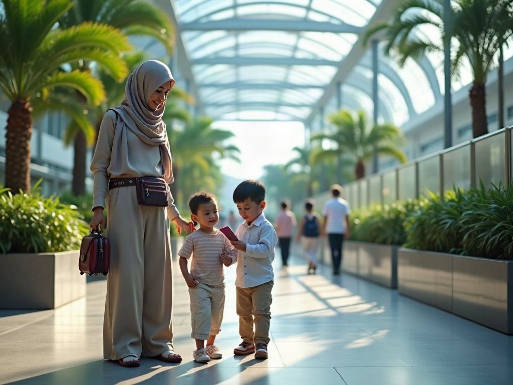 A traveler discreetly checking a money belt worn securely under their shirt.