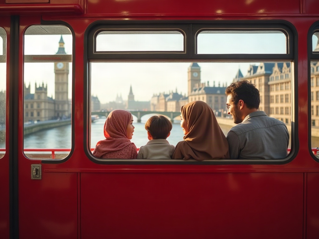 An infographic comparing cost, cultural, and environmental benefits of public transport for families.