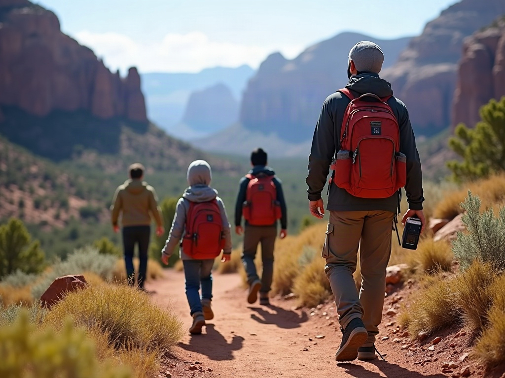 An infographic illustrating how utility apps can be integrated into a family's daily vacation routine for navigation, expense tracking, and coordination.